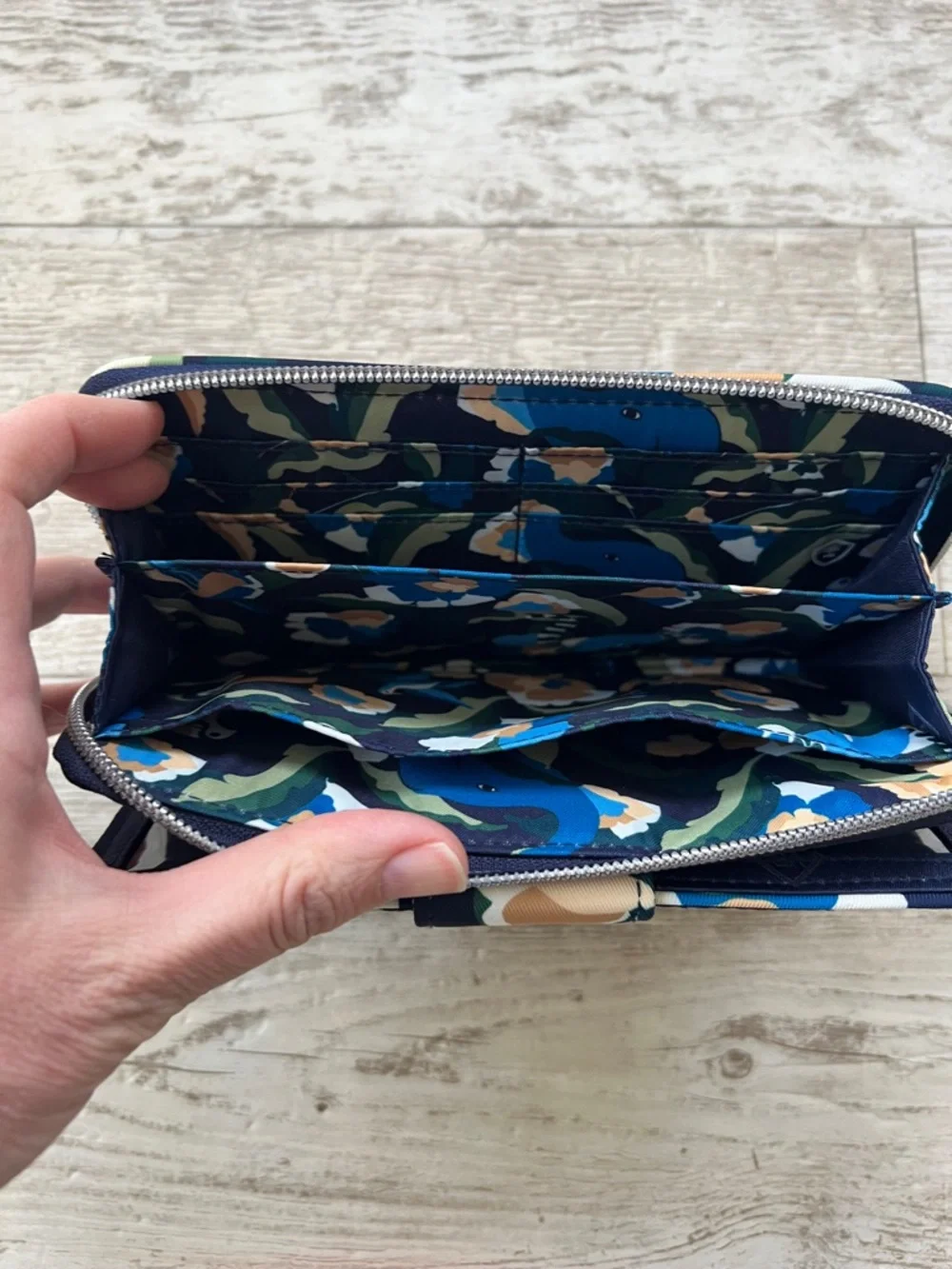 Vera Bradley RFID Turnlock Wallet, Immersed Blooms Performance Twill - Picture 6 of 11